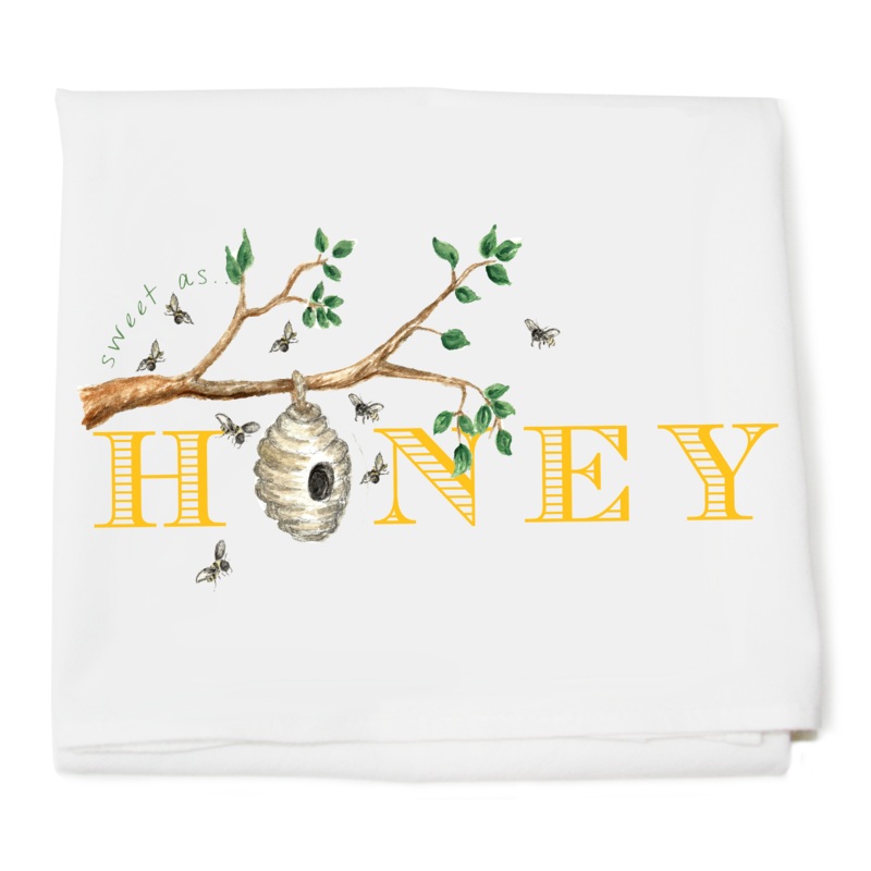 sweet as honey flour sack towel