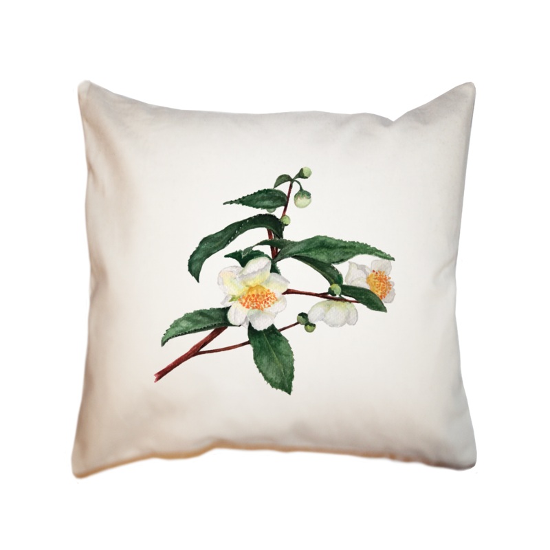 tea leaves square pillow