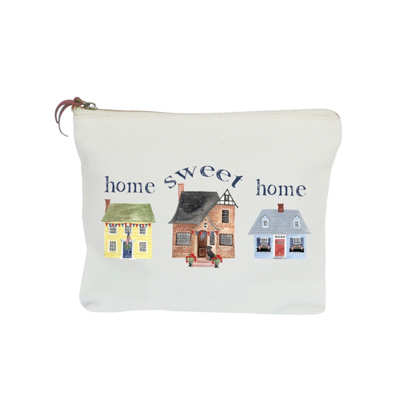 three houses patriotic home sweet home zipper pouch