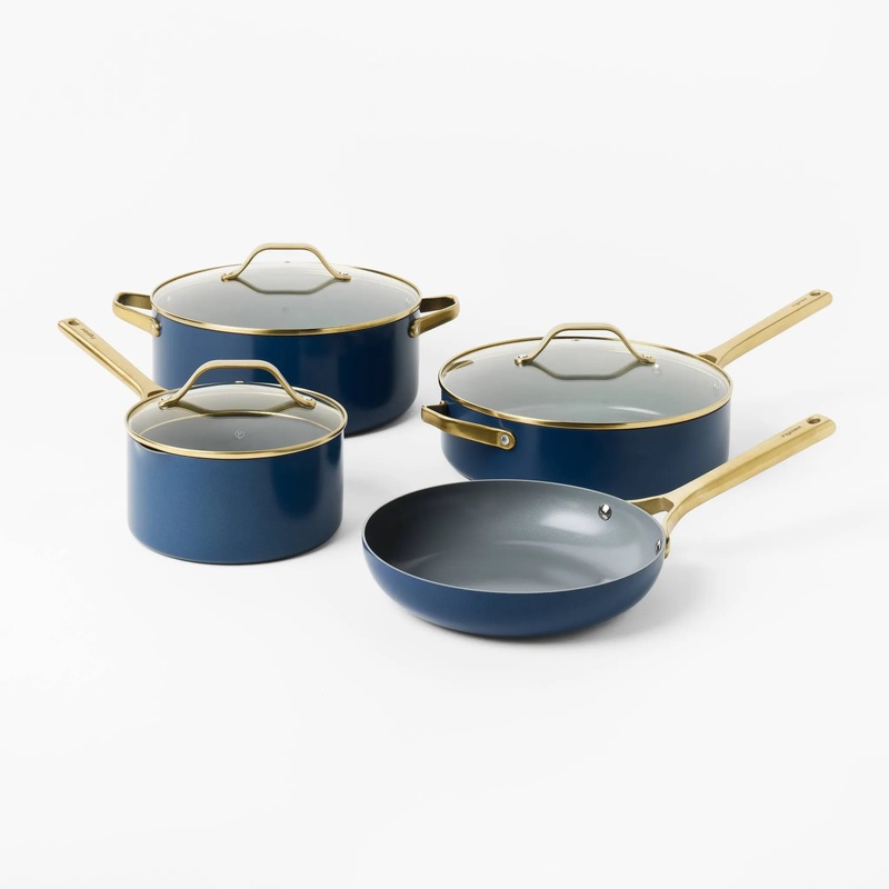 7pc Nonstick Ceramic Coated Aluminum Cookware Set