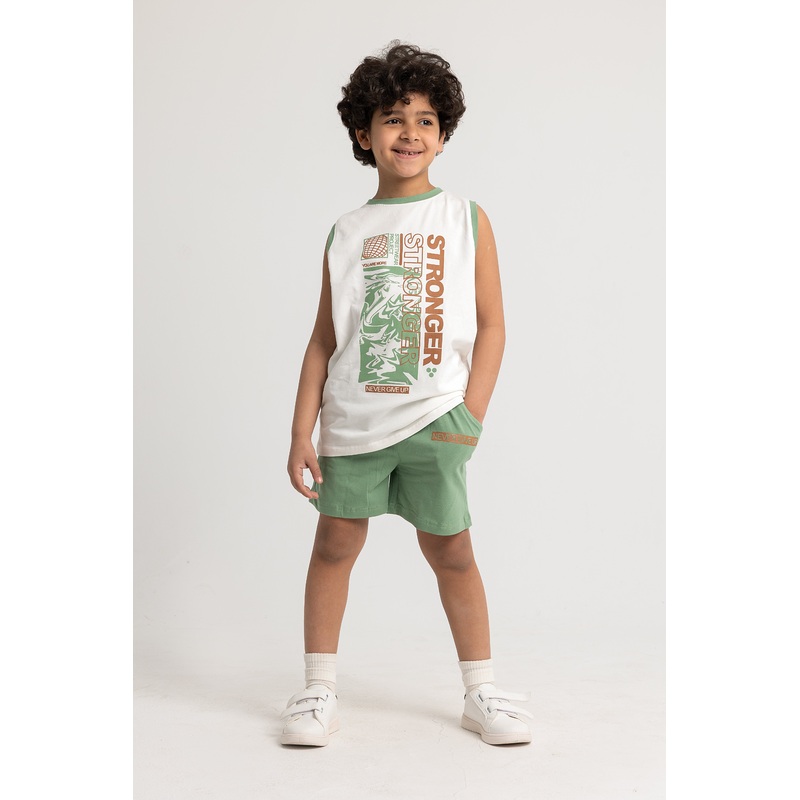 Boys Cotton Pajama Set – “Stronger” Print