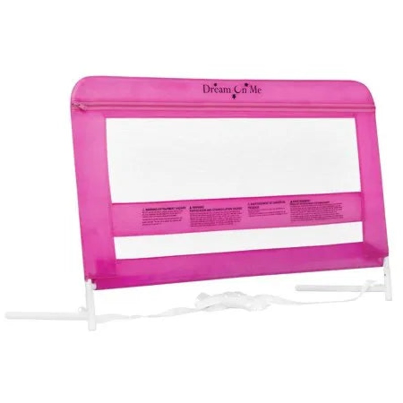 Dream On Me Lilibet Mesh Safety Bed Rail in Pink for Twin