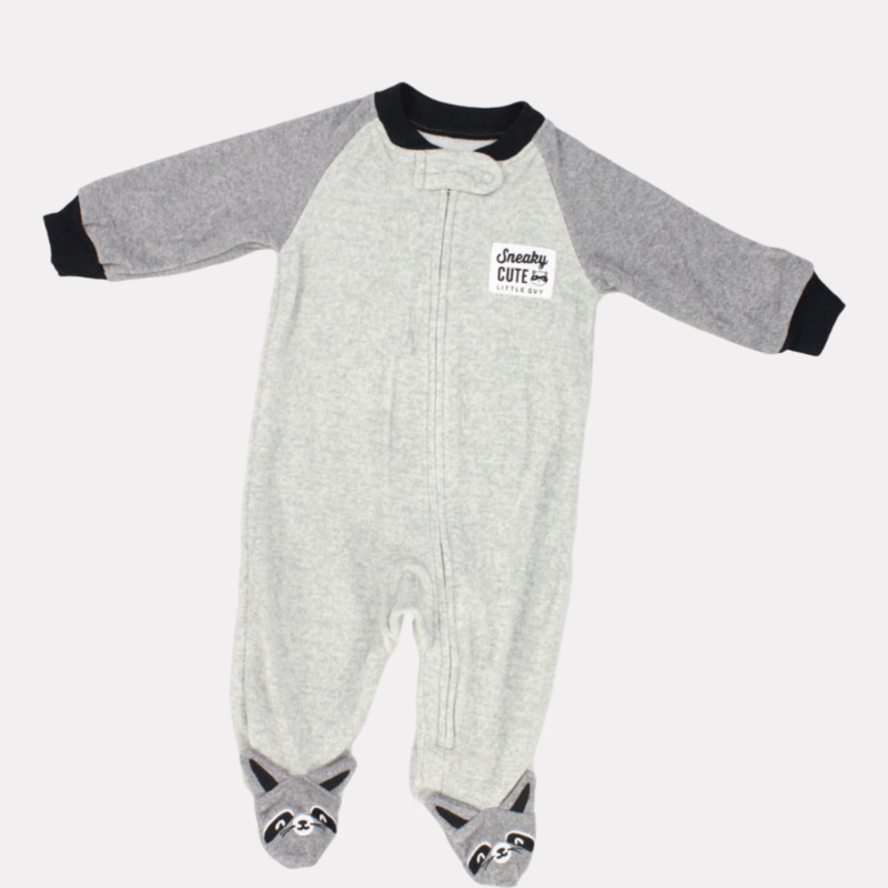 Fox Head Long-Sleeved Baby Footie