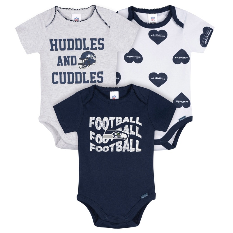 3-Pack Baby Girls Seattle Seahawks Bodysuit Set