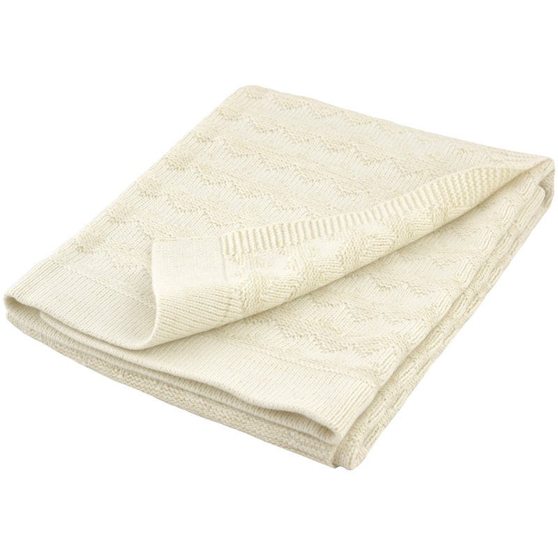 Just Born Sparkle Chevron Sweater Knit Stroller Blanket – Ivory