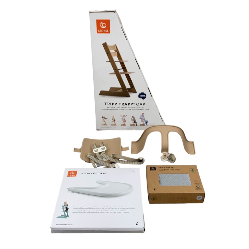 Stokke Tripp Trapp Complete High Chair, Oak Natural , Nordic Blue