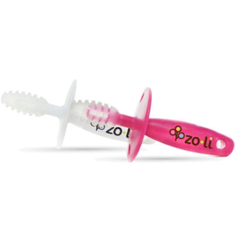 Zoli Chubby Gummy Gum Massaging Teethers, Pink/White