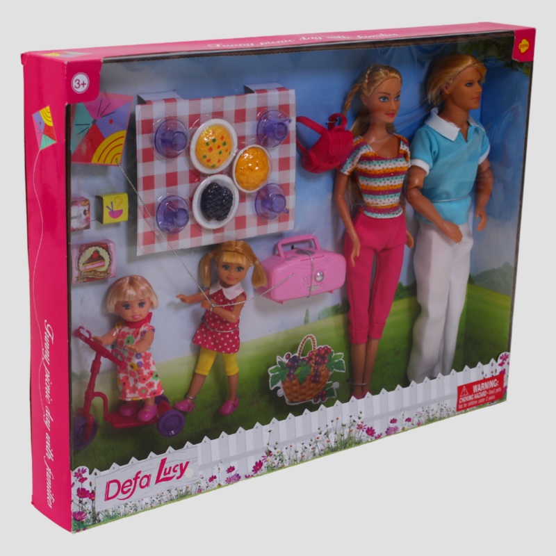 Defa Lucy Play Set “Happy Family”  4 Dolls with Picnic Accessories
