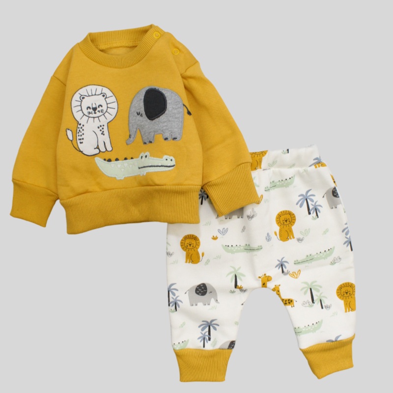 Wild Animals Long-Sleeved Fleeced Pajama