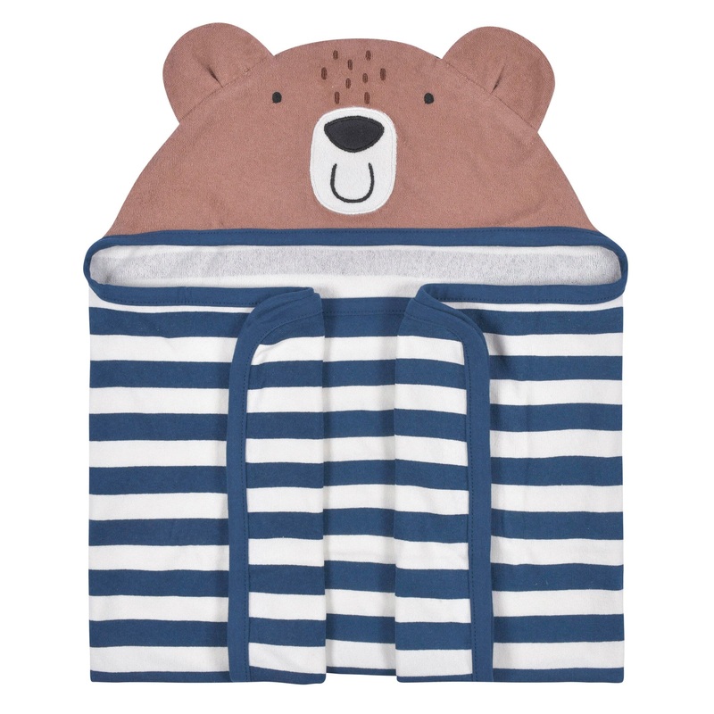 Baby Boys Bear Hooded Bath Wrap