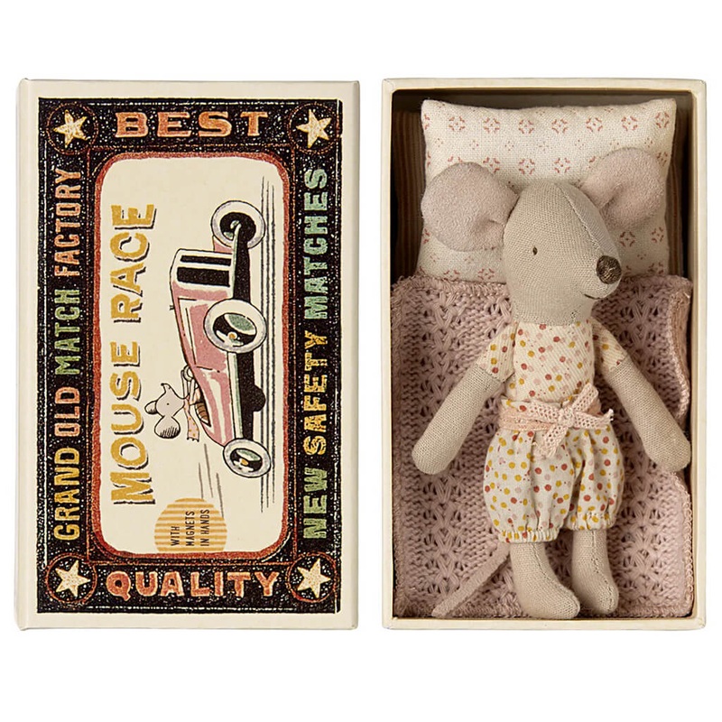 Little Sister Mouse Polka Dots Doll in Box