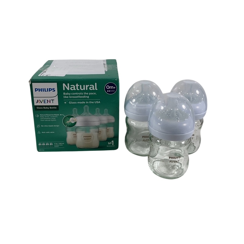 Philips Avent Natural Glass Baby Bottles, 4 Pack, 4oz