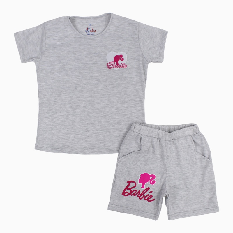 Girls Cotton Pajama Set  Barbie Theme