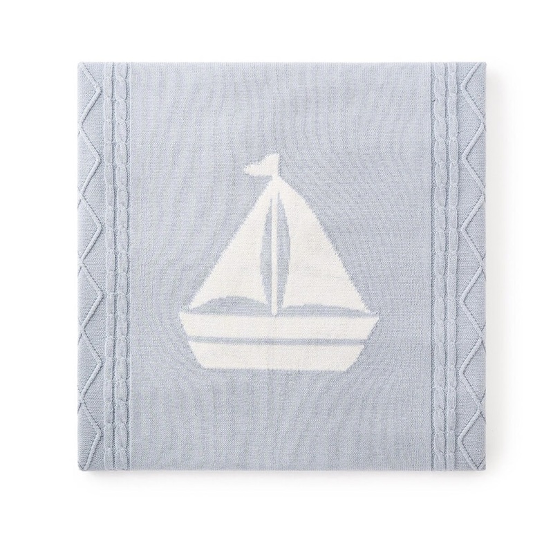 Nautical Intarsia Cable Blanket