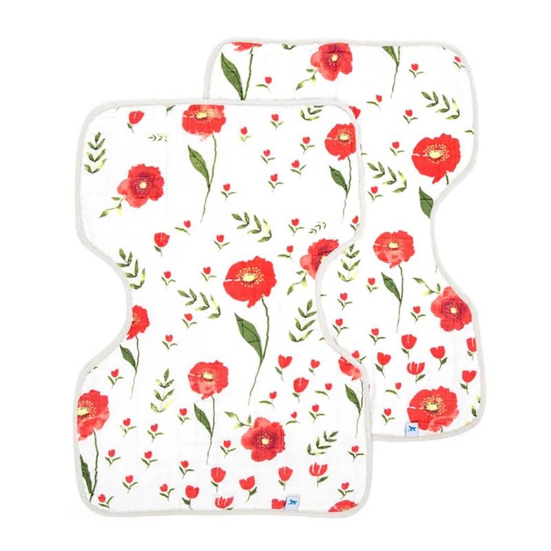 2 Pack Muslin Burp Cloth Summer Poppy