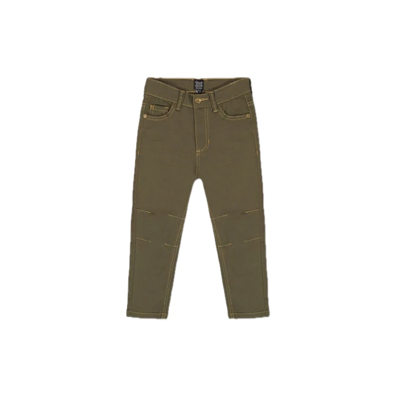 Deux Par Deux Stretch Twill Straight Leg Pants – Khaki Green