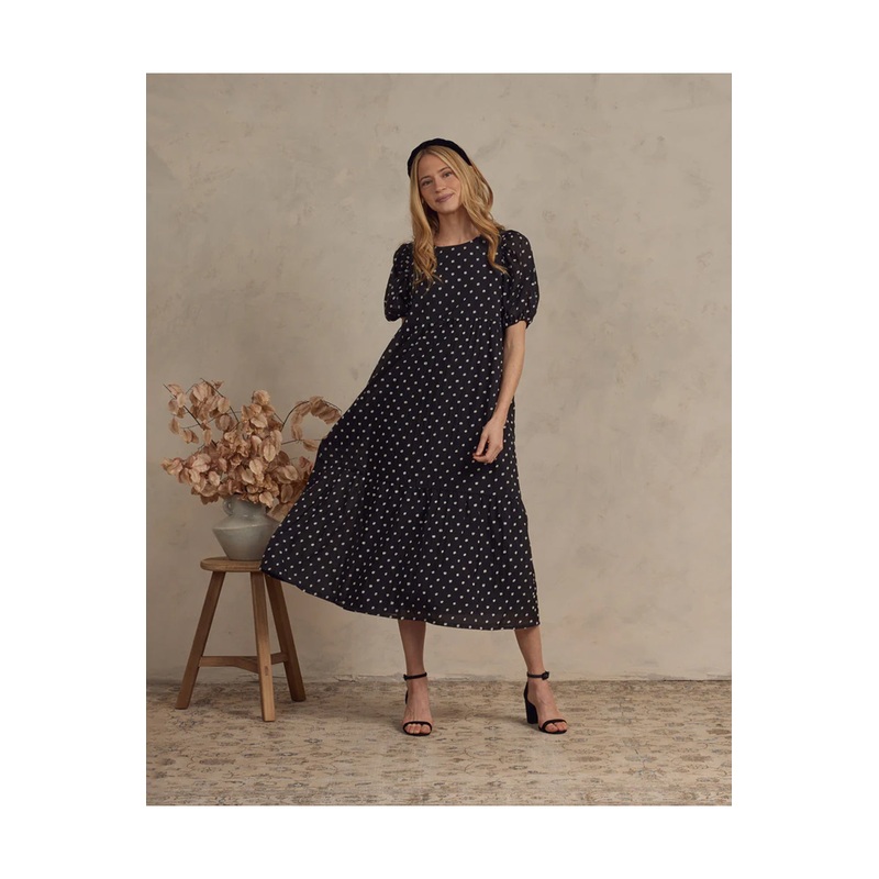 Noralee Women’s Claire Dress – Black & Ivory Dot