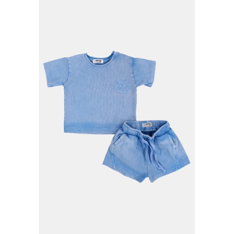Unisex Baby Babyblue “Go Play More” Outfit Set