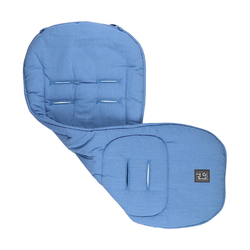 Long Stroller Mat Solid Stone Blue