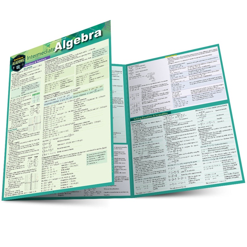 QuickStudy | Intermediate Algebra Laminated Study Guide