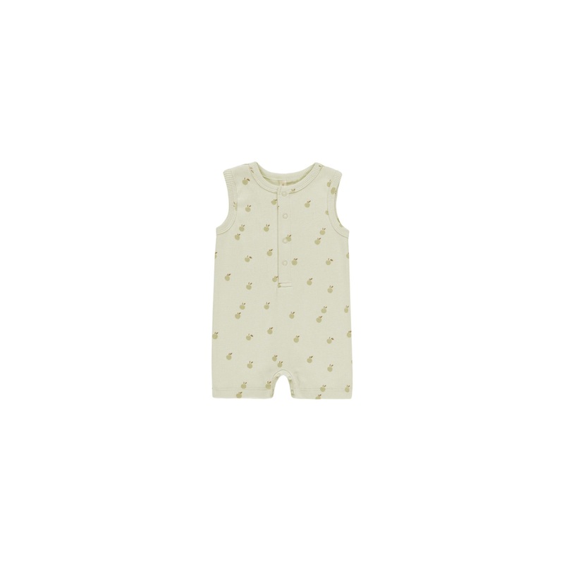 Quincy Mae Ribbed Henley Romper – Apples