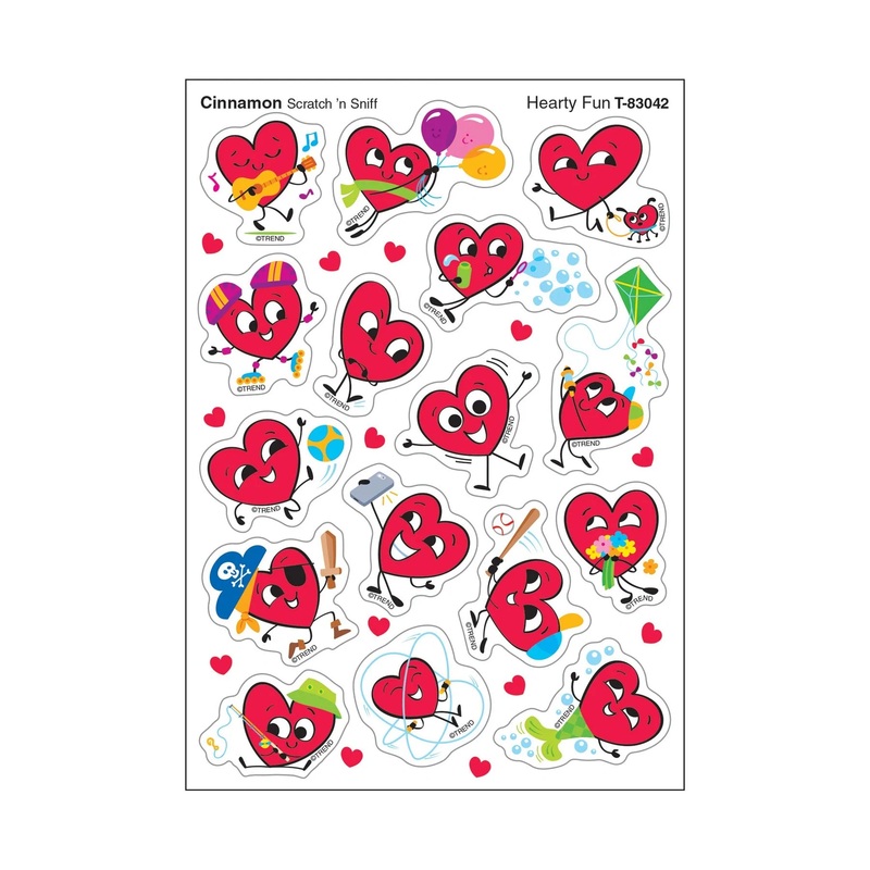 Hearty Fun, Cinnamon scent Scratch ‘n Sniff Stinky Stickers  Mixed Shapes