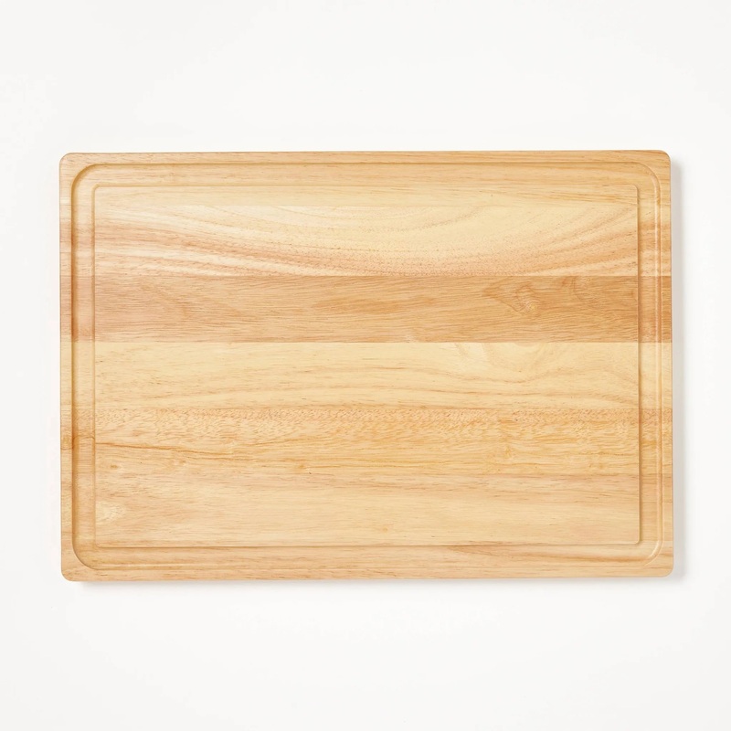 14″x20″ Rubberwood Carving Board with Juice Groove Natural (See Description)
