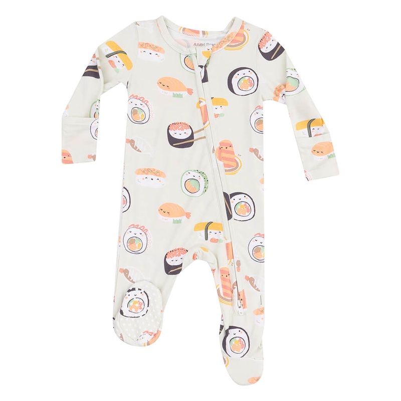 2 Way Zipper Footie Sushi Green