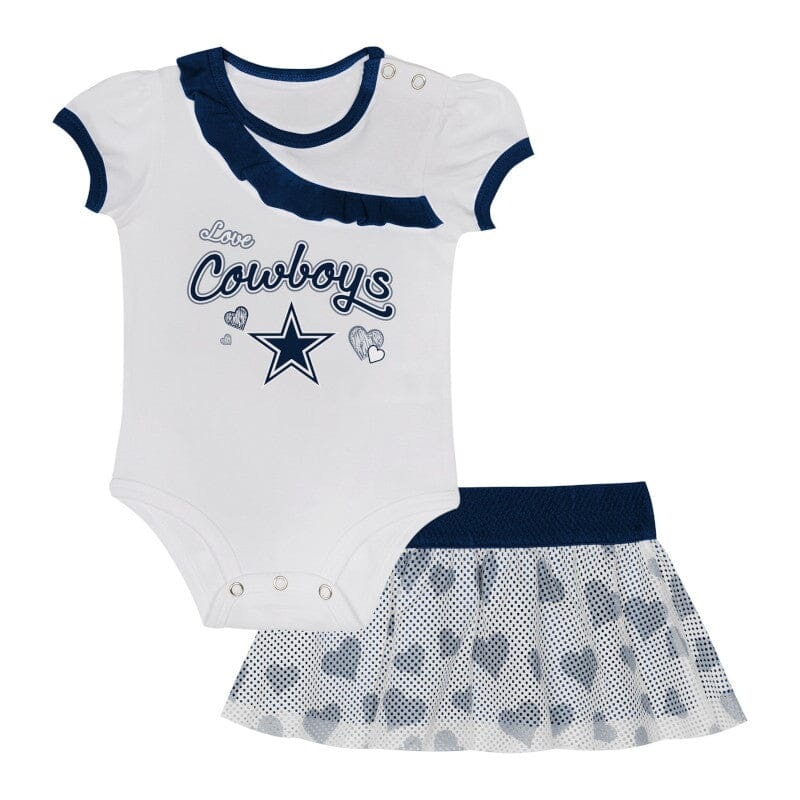 Baby Girls Dallas Cowboys Short Sleeve Bodysuit Skirt Set