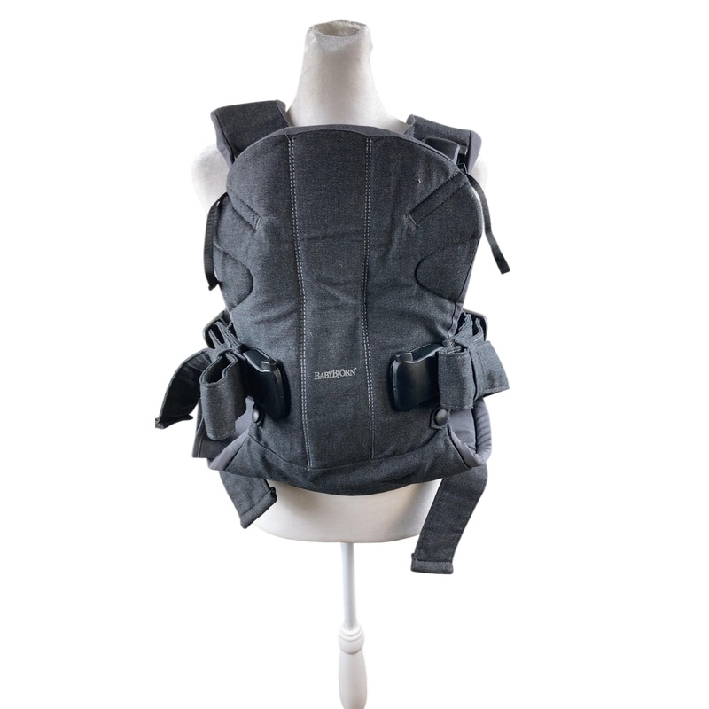 BabyBjorn Baby Carrier One, Denim Grey/Dark Grey Woven Mix