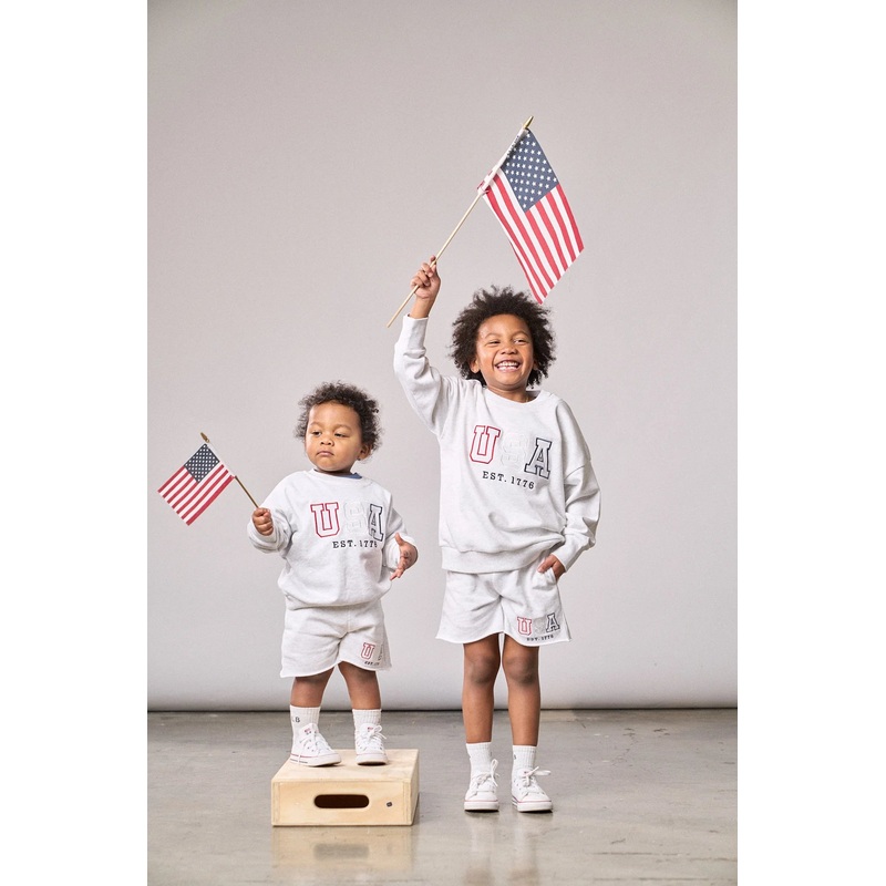 USA Lightweight Crewneck – Heather Grey