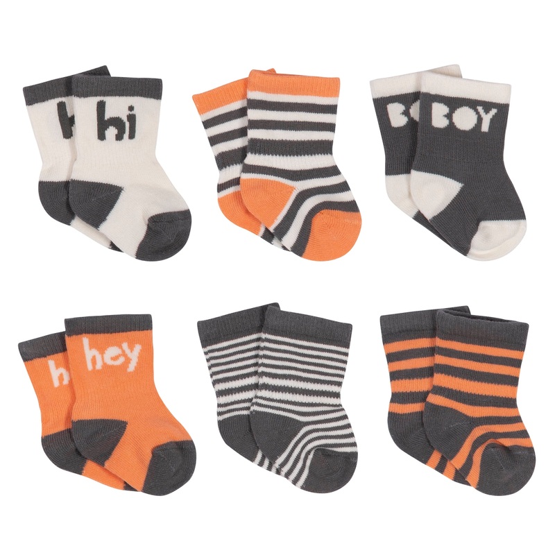 6-Pack Baby Boys Comfy Stretch Bicycle Wiggle Proof Socks