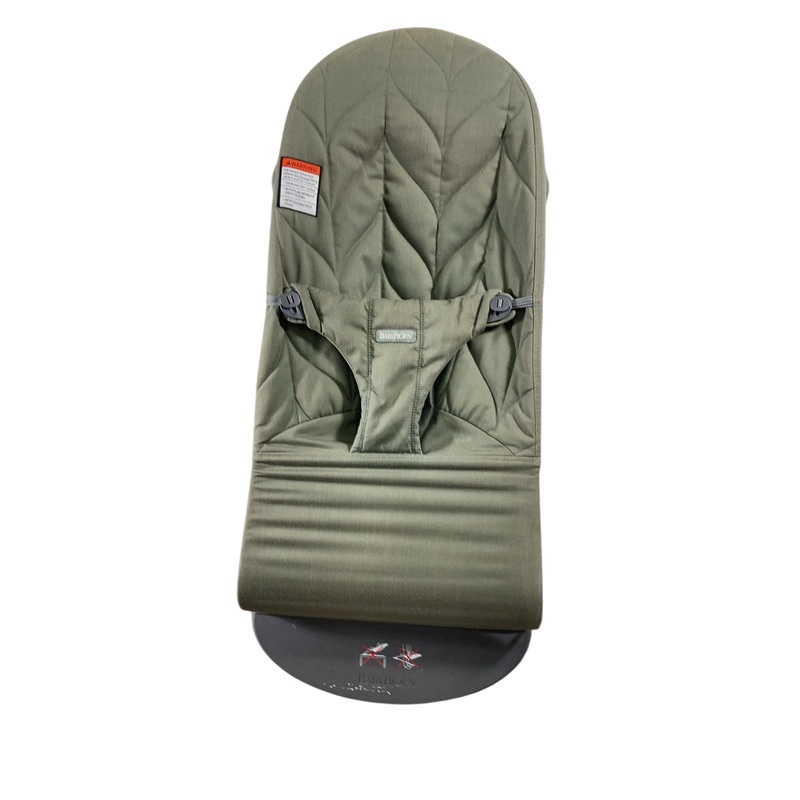 BabyBjorn Bouncer Bliss, Dark Gray Frame, Dark Green Petal Quilt, Woven