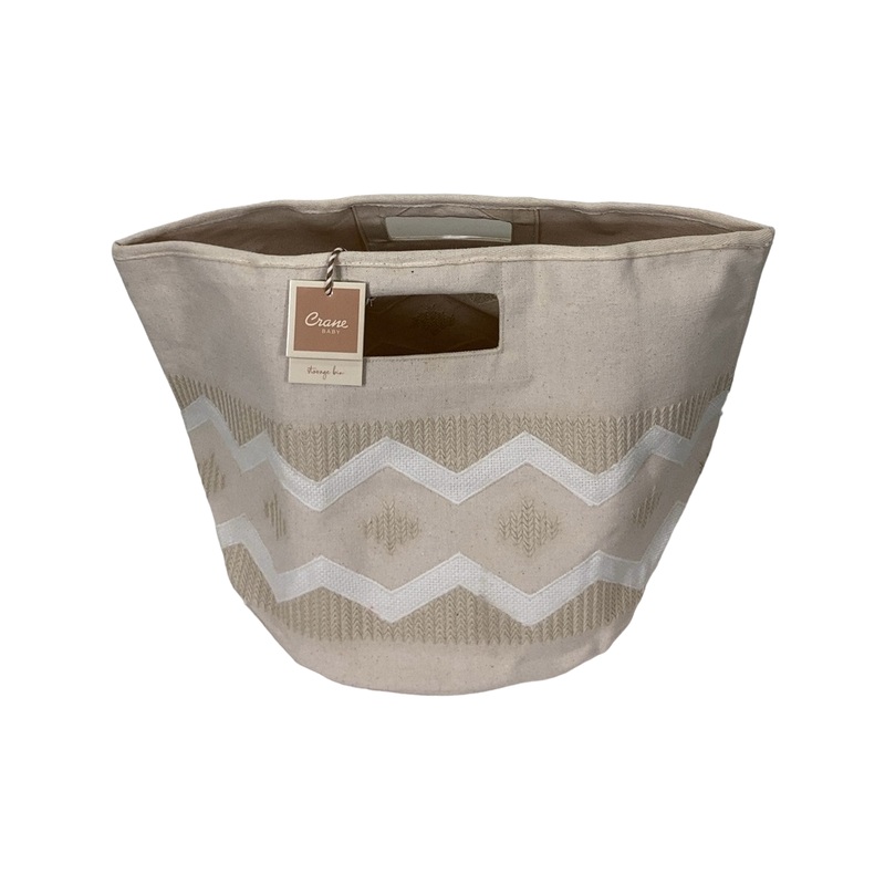 Crane Baby Chevron Neutral Storage Bin
