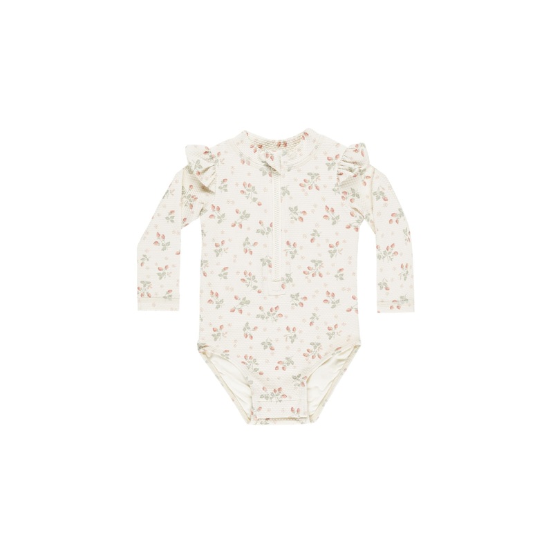 Quincy Mae Byron Rashguard One-Piece – Strawberries