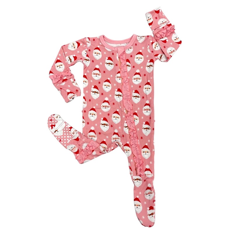 Vintage Santa Ruffled Footsie