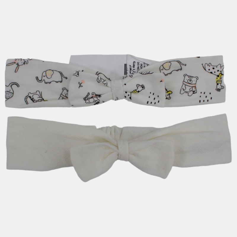Baby Girls’ Cotton Bandana  Set of 2 (Animal Theme)