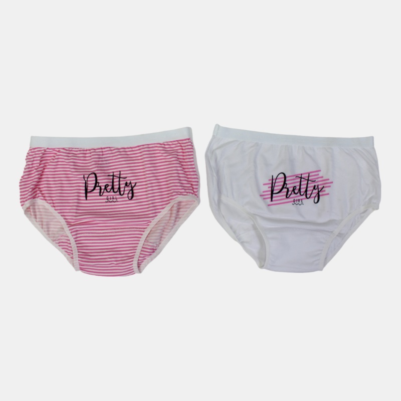 Girls Cotton Panties  Pink (Pack of 2)