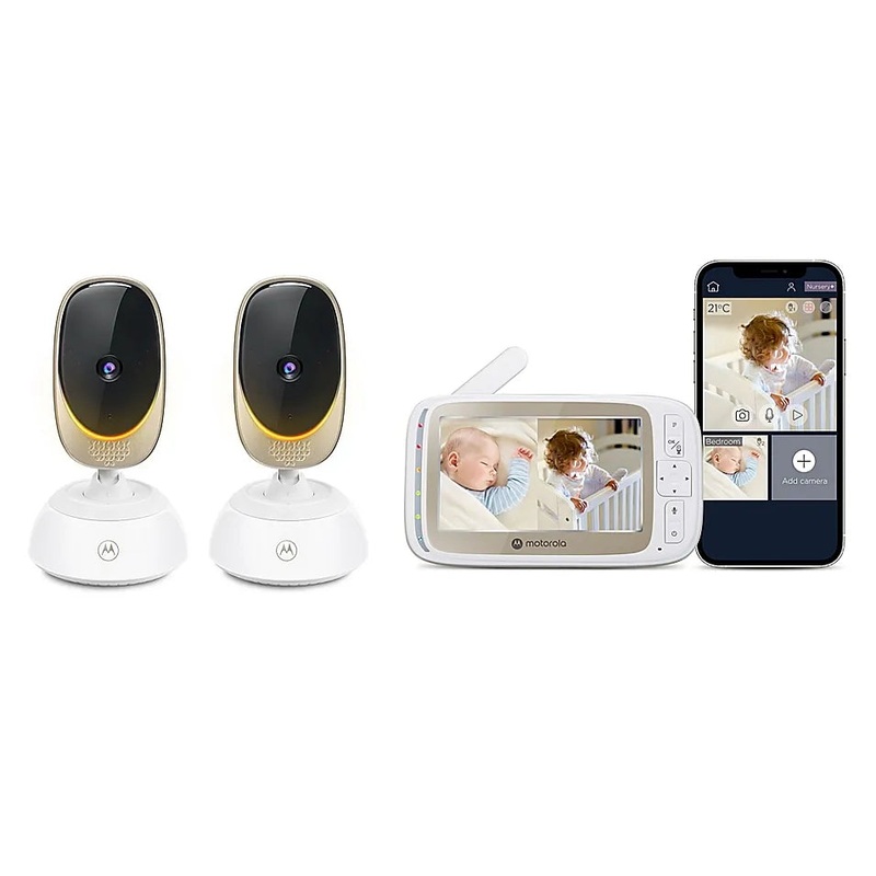 VM85 5.0 Wi-Fi Motorized Video Baby Monitor (Two Camera Set) – White