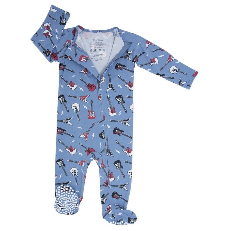 Zipper Footie – Rock n Roll Blue