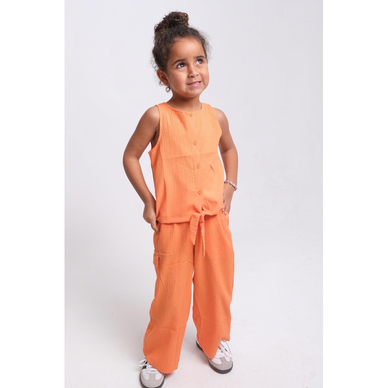 Orange Sleeveless Blouse