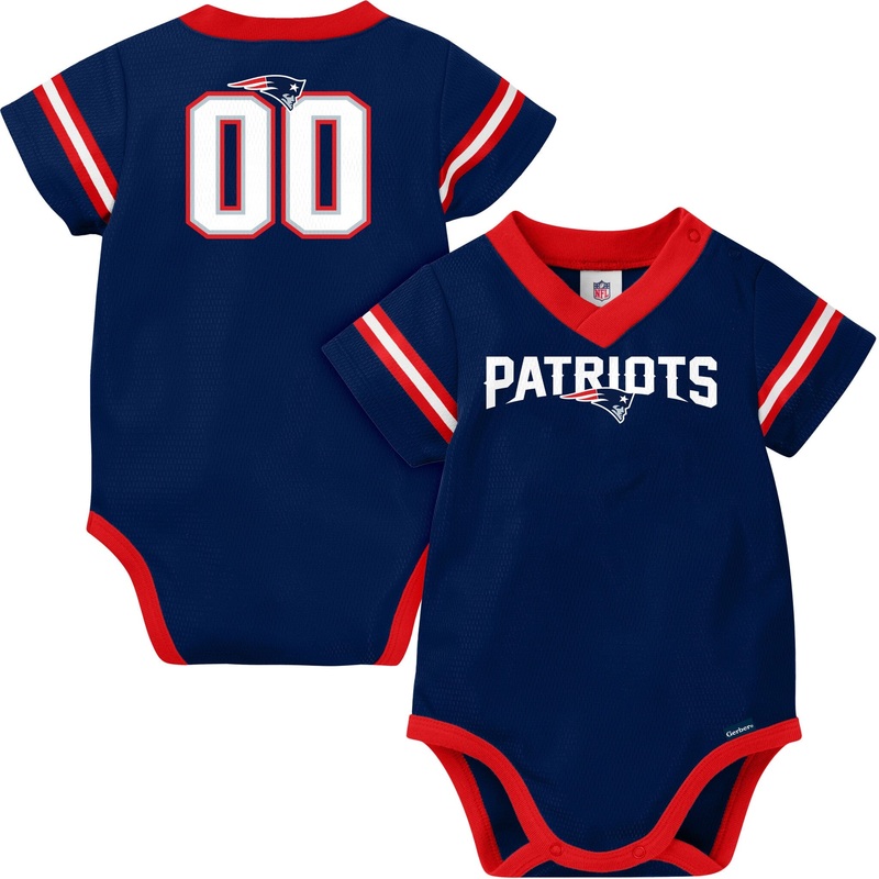 Baby Boys New England Patriots Short Sleeve Jersey Bodysuit