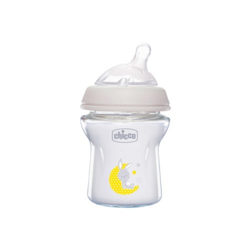 Chicco Natural Feeling Glass Bottle 250ml (0+ Months)