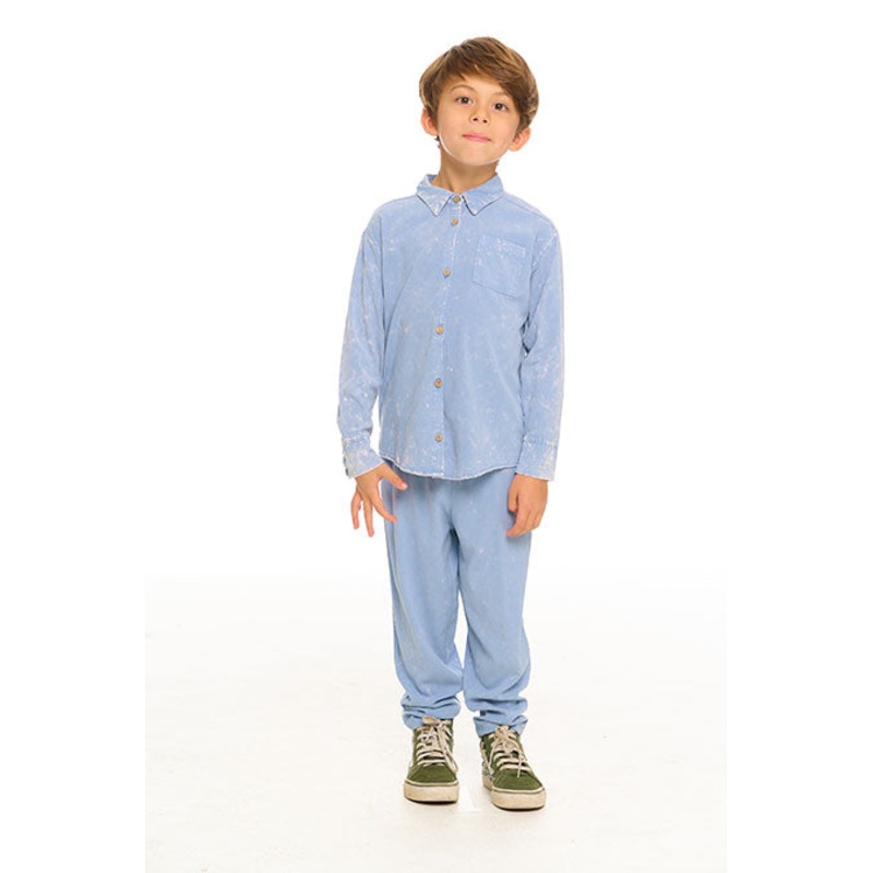 Longsleeve Button Down Collared Shirt – Fin Mineral Wash