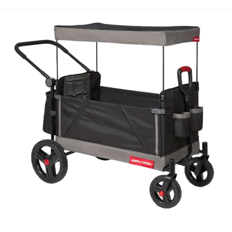 Radio Flyer Trav’ler Stroll ‘N Wagon With Protective Cover, Black
