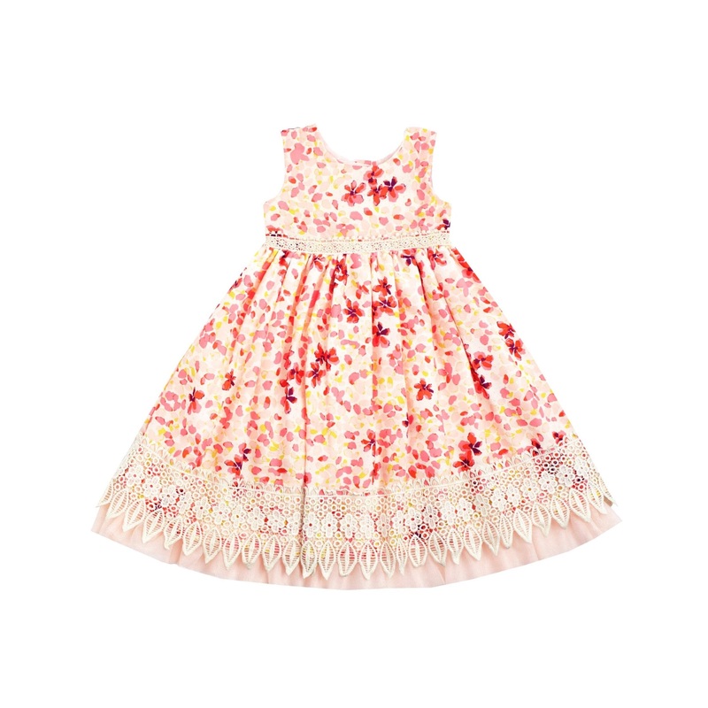 Peach Delight Floral Print Dress