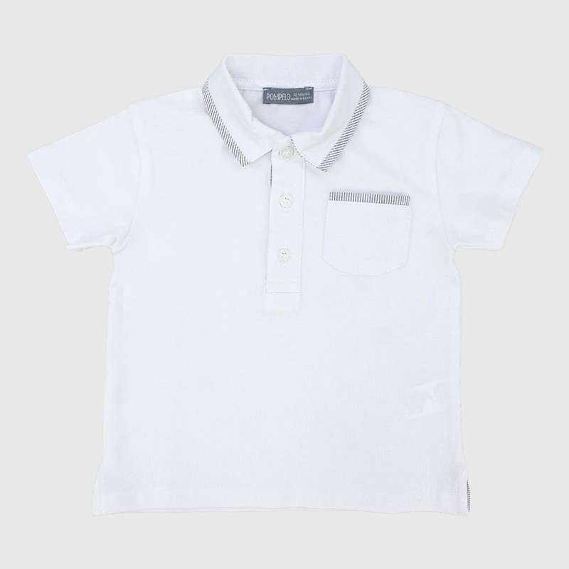 White Short-Sleeved Polo Shirt