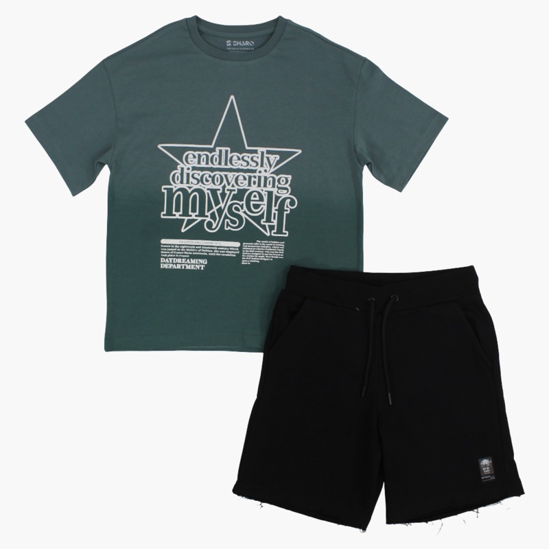 Boys 2-Piece Outfit Set  “Endlessly Discovering Myself” Print