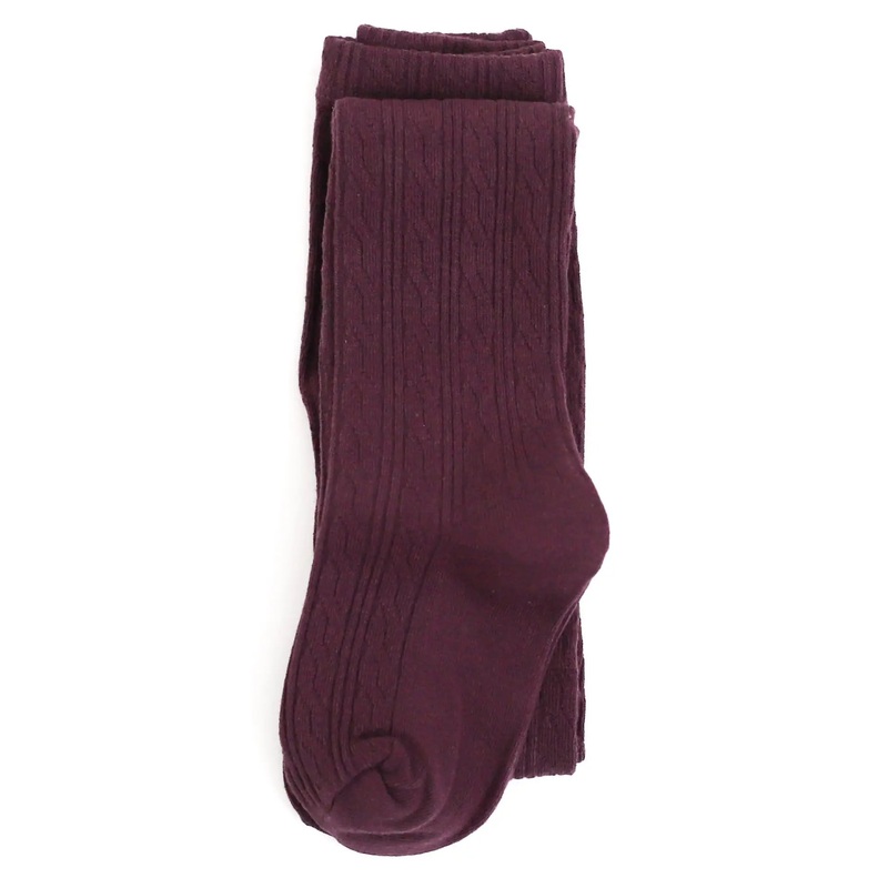 Little Stocking Co. Cable Knit Tights – Plum