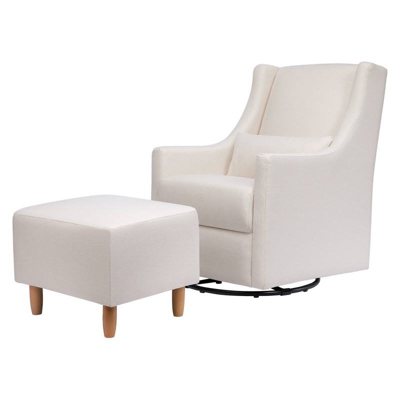 Toco Swivel Glider and Ottoman – Performance Cream Eco-Weave